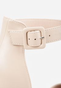 Born2be - Jasnobeżowe Eleganckie Czółenka na Słupku z Wkładką ze Skóry Naturalnej Belorine. Kolor: beżowy. Materiał: skóra. Obcas: na słupku. Styl: elegancki #4