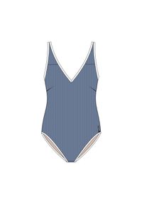 NABAIJI - Strój jednoczęściowy kąpielowy damski Nabaiji Virginia. Kolor: niebieski. Materiał: prążkowany #1