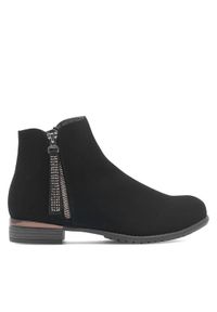Jenny - JENNY Botki W16AW462-6 Czarny. Kolor: czarny. Materiał: materiał
