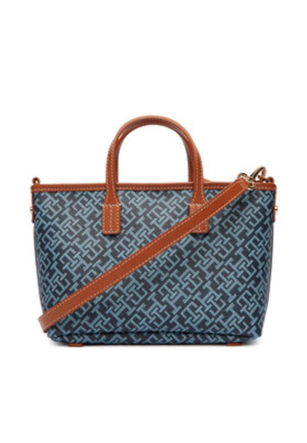 TOMMY HILFIGER - Tommy Hilfiger Torebka Th Monoplay Mini Tote Stripe Le AW0AW18389 Niebieski. Kolor: niebieski. Materiał: skórzane