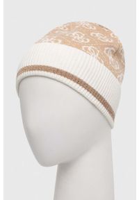 Guess czapka kolor beżowy. Kolor: beżowy. Materiał: dzianina #3