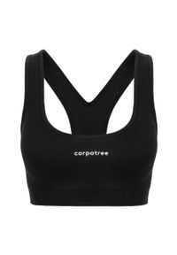 Biustonosz treningowy Carpatree Blaze Seamless sepia black. Kolor: czarny. Sport: fitness