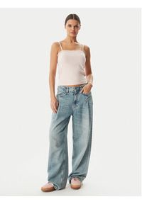 Adidas - adidas Top KC6438 Różowy Slim Fit. Kolor: różowy. Materiał: bawełna #5