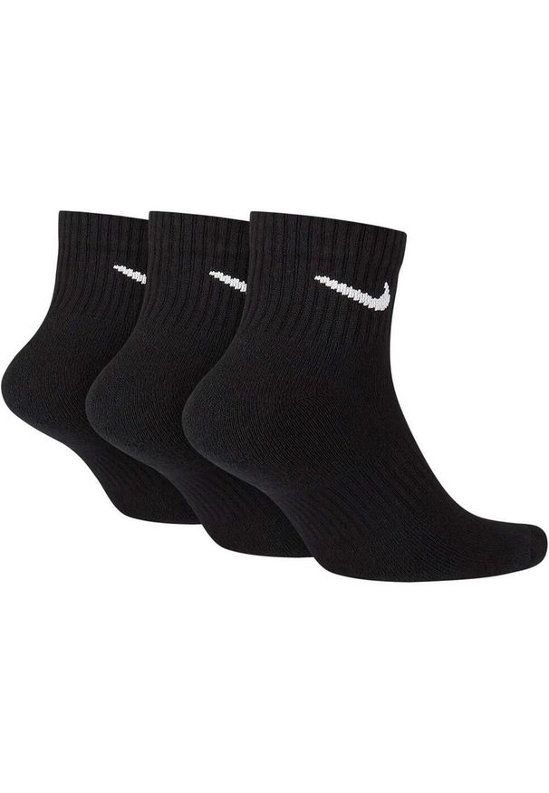 Nike - Męskie Skarpety Do Kostki Z Amortyzacją (zestaw 3 Sztuk). Kolor: czarny. Sport: turystyka piesza