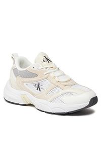 Calvin Klein Jeans Sneakersy Retro Tennis Su-Mesh Wn YW0YW00891 Beżowy. Kolor: beżowy. Materiał: skóra