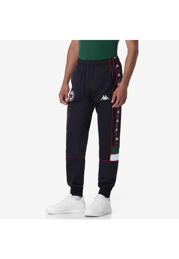 Kappa - Spodnie dresowe o wąskim kroju Red Star FC 222 Banda Mems Slim 2024/25. Kolor: czarny. Materiał: dresówka. Sport: piłka nożna