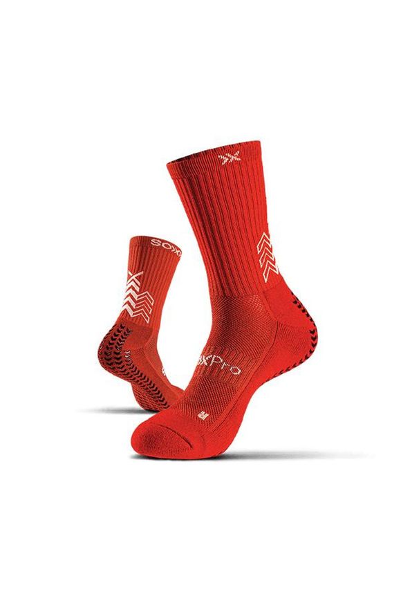 GEARXPRO - Skarpety piłkarskie SOXPro Classic Red z antypoślizgową podeszwą. Kolor: czerwony. Sport: piłka nożna