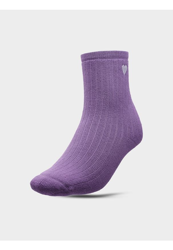 4F JUNIOR - Skarpetki casual za kostkę dziewczęce. Kolor: fioletowy. Materiał: materiał, bawełna