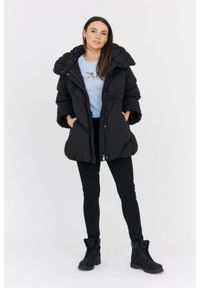 Hetrego - HETREGO Czarna damska długa kurtka puchowa Tiffany, Rozmiar 38 EU - 42 IT. Kolor: czarny. Materiał: puch. Długość: długie #2
