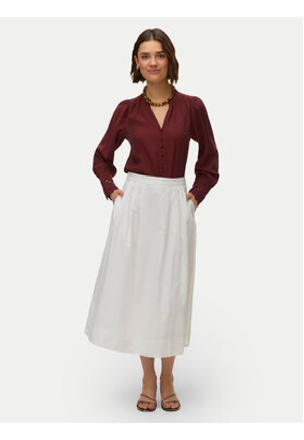 Vero Moda Koszula Irina 10338396 Bordowy Regular Fit. Kolor: czerwony. Materiał: wiskoza