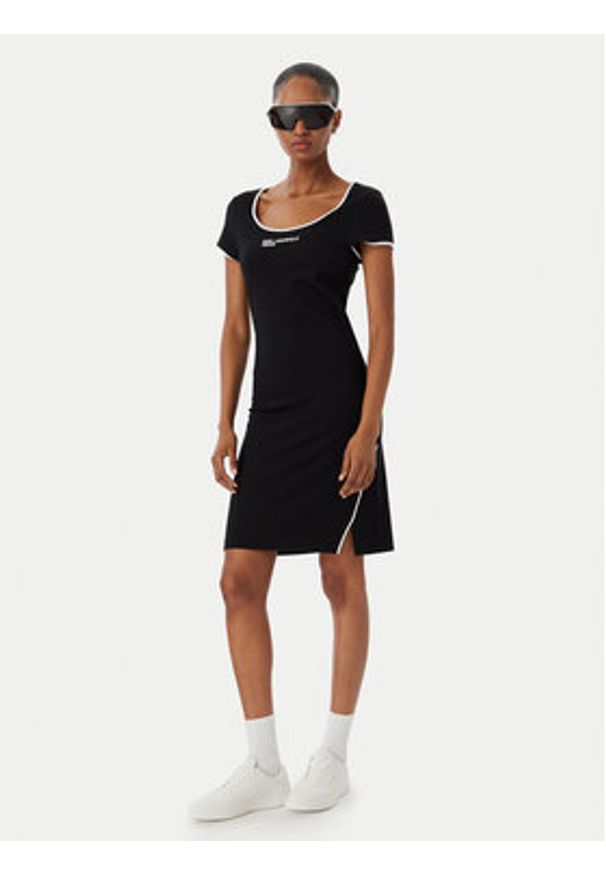 Karl Lagerfeld Jeans Sukienka codzienna B2W13045 Czarny Slim Fit. Okazja: na co dzień. Kolor: czarny. Materiał: wiskoza. Typ sukienki: proste. Styl: casual