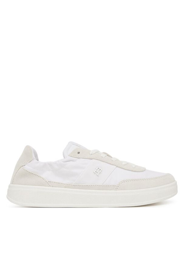 TOMMY HILFIGER - Tommy Hilfiger Sneakersy Th Heritage Nylon Sneaker FW0FW09405 Biały. Kolor: biały. Materiał: zamsz, skóra