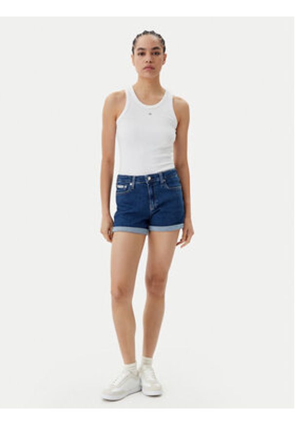 Calvin Klein Jeans Szorty jeansowe J20J225160 Granatowy Regular Fit. Kolor: niebieski. Materiał: bawełna
