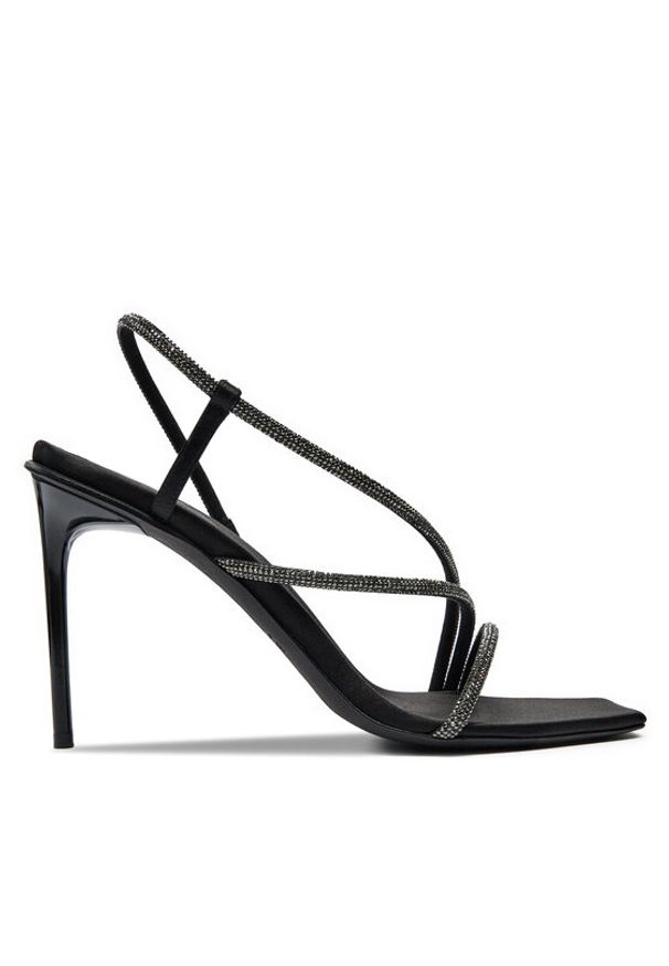 Max Mara Sandały Stark 2424526371600 Czarny. Kolor: czarny. Materiał: materiał