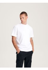 Reserved - T-shirt oversize - biały. Kolor: biały. Materiał: bawełna #1