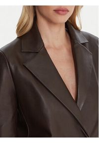 Marella Marynarka Icone 2523446044 Brązowy Regular Fit. Kolor: brązowy. Materiał: skóra