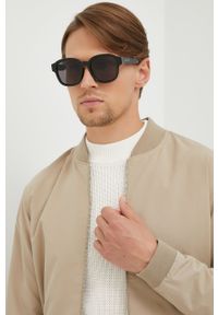 Gucci okulary przeciwsłoneczne męskie kolor czarny. Kształt: okrągłe. Kolor: czarny #1