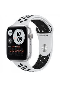 APPLE - Smartwatch Apple Watch Nike 6 GPS 44mm aluminium, srebrny | platyna/czarny pasek sportowy. Rodzaj zegarka: smartwatch. Kolor: wielokolorowy, czarny, srebrny. Styl: sportowy #1
