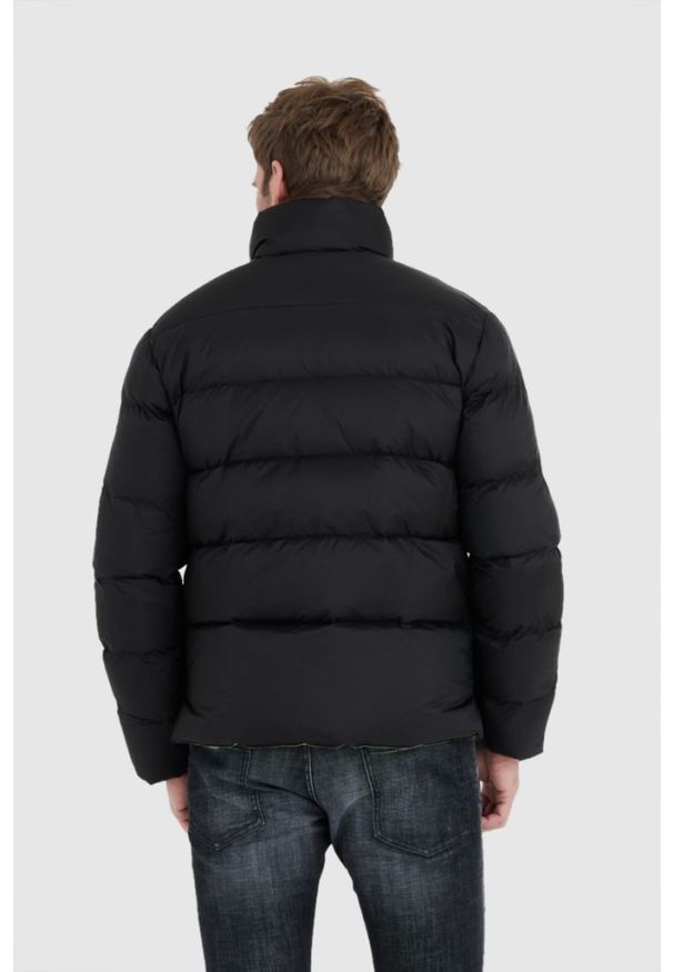 Blauer USA - BLAUER Czarna puchowa kurtka męska FLETCHER, Rozmiar XXL. Kolor: czarny. Materiał: puch