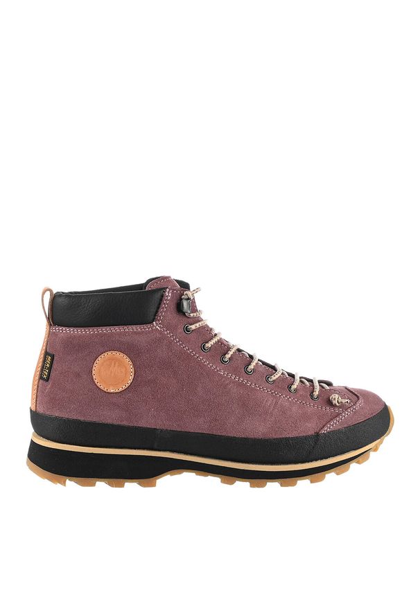 Buty turystyczne LOMER BIO NATURALE MID MTX wysokie zamszowe. Kolor: różowy. Materiał: zamsz
