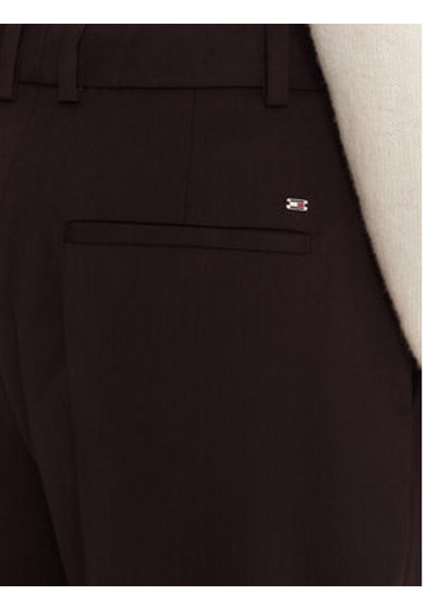 TOMMY HILFIGER - Tommy Hilfiger Chinosy WW0WW48353 Bordowy Slim Fit. Kolor: czerwony. Materiał: wełna, syntetyk