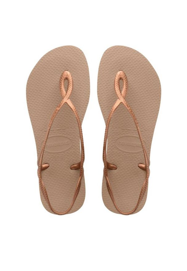 Klapki Havaianas Model 4129697 Kolor Brązowy. Okazja: na plażę. Kolor: różowy. Materiał: syntetyk. Styl: sportowy