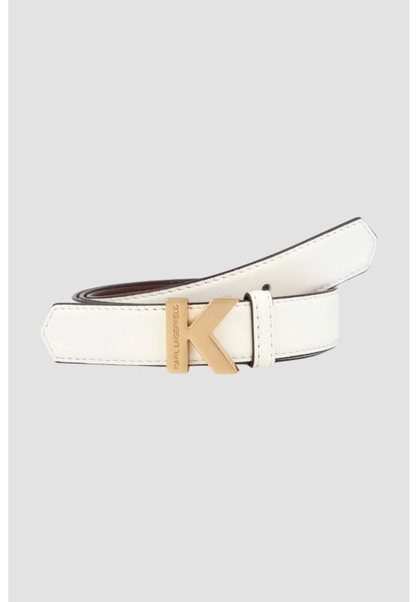 Karl Lagerfeld - KARL LAGERFELD Biały pasek K/lock. Kolor: biały