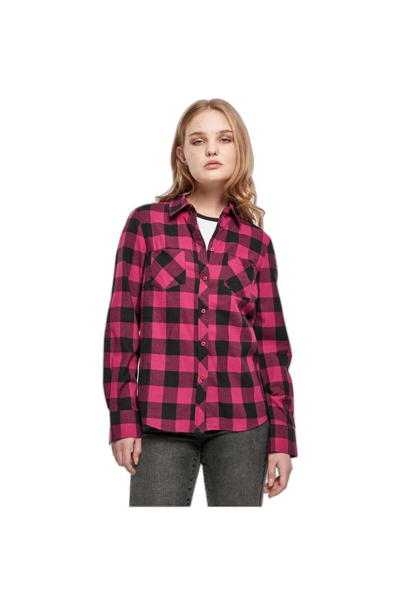 Damska koszula w kratę z flaneli Urban Classics. Kolor: fioletowy, wielokolorowy, czarny