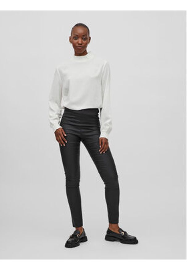 Vila Legginsy Commit 14079967 Czarny Slim Fit. Kolor: czarny. Materiał: wiskoza