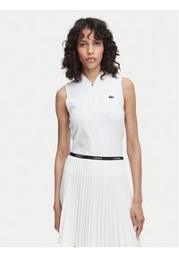 Lacoste Top PF0202 Biały Regular Fit. Kolor: biały. Materiał: syntetyk #1