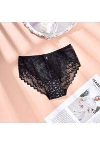 Intica - Figi z koronką klasyczny krój dla codziennej elegancji Erike. Kolor: czarny. Materiał: koronka. Wzór: koronka