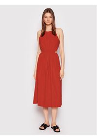 Sisley Sukienka letnia 4JOZLV00U Czerwony Relaxed Fit. Kolor: czerwony. Materiał: bawełna. Sezon: lato #1