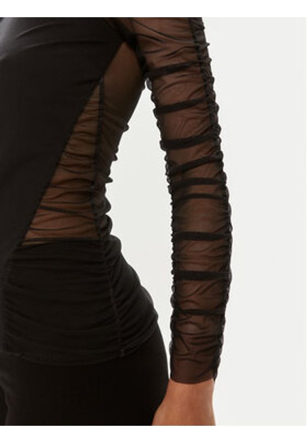 Patrizia Pepe Bluzka 8M1626/J129-K103 Czarny Slim Fit. Kolor: czarny. Materiał: syntetyk