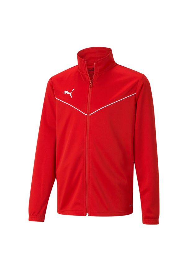 Bluza dla dzieci Puma teamRISE Training Poly Jacket Jr czerwona. Kolor: wielokolorowy, biały, czerwony. Materiał: poliester. Sport: piłka nożna