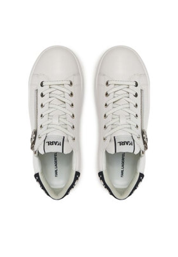 Karl Lagerfeld - KARL LAGERFELD Sneakersy Kapri KL62527F Biały. Kolor: biały. Materiał: skóra
