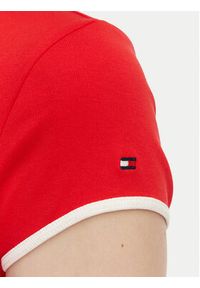 TOMMY HILFIGER - Tommy Hilfiger T-Shirt WW0WW49245 Czerwony Slim Fit. Kolor: czerwony. Materiał: bawełna #4