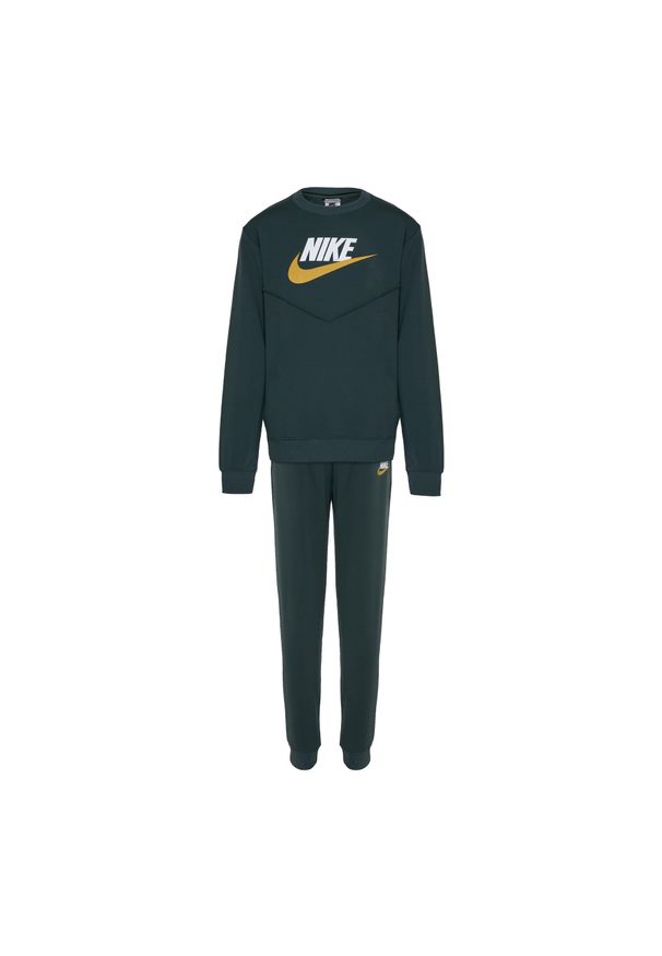 Dres dziecięcy Nike Sportswear. Okazja: na uczelnię. Kolor: zielony. Materiał: dresówka. Styl: sportowy