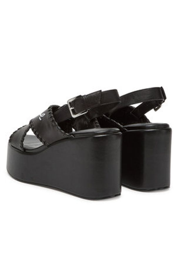 Karl Lagerfeld - KARL LAGERFELD Sandały Wendy KL33372 Czarny. Kolor: czarny. Materiał: skóra