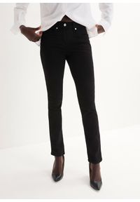bonprix - Dżinsy o kroju slim fit, mid waist, z dużą zawartością stretchu. Kolor: czarny #1