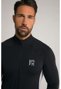 JAY-PI - Męska Rozpinana bluza kolarska Odzież rowerowa stójka długi rękaw. Typ kołnierza: kołnierzyk stójkowy. Kolekcja: plus size. Kolor: czarny. Materiał: elastan, poliester, materiał. Długość rękawa: długi rękaw. Długość: długie. Sport: kolarstwo
