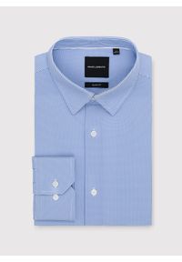 Pako Lorente - PAKO LORENTE – Niebieska dzianinowa koszula w pepitkę. Kolor: niebieski. Materiał: dzianina. Długość rękawa: długi rękaw. Długość: długie #6