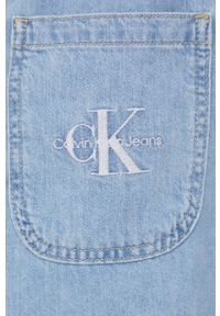 Calvin Klein Jeans koszula jeansowa J20J219204.9BYY damska relaxed z kołnierzykiem klasycznym. Typ kołnierza: kołnierzyk klasyczny. Kolor: niebieski. Materiał: denim. Długość rękawa: długi rękaw. Długość: długie. Wzór: aplikacja. Styl: klasyczny #5