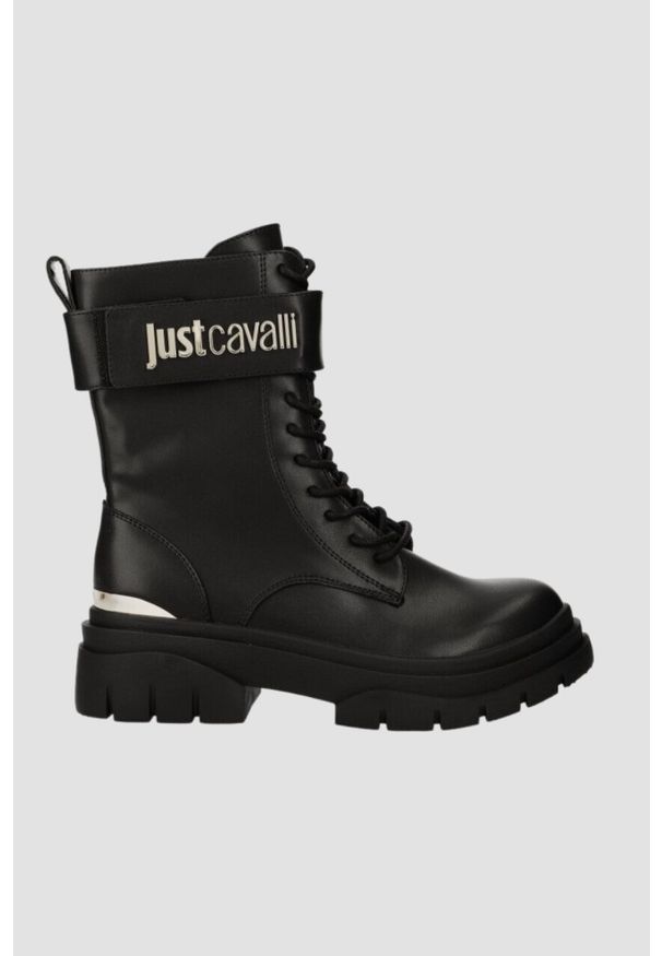 Just Cavalli - JUST CAVALLI Czarne buty Fondo Kani Kombat, Rozmiar 37. Kolor: czarny