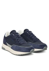 Calvin Klein Sneakersy Low Top Lace Up Repreve Mix HM0HM01714 Granatowy. Kolor: niebieski. Materiał: zamsz, skóra