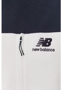 New Balance Bluza męska kolor granatowy gładka. Kolor: niebieski. Materiał: dzianina. Wzór: gładki #4