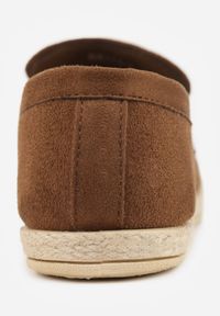 Born2be - Brązowe Mokasyny Ozdobione Plecionką Fennata. Kolor: brązowy. Wzór: aplikacja. Styl: klasyczny, boho #6