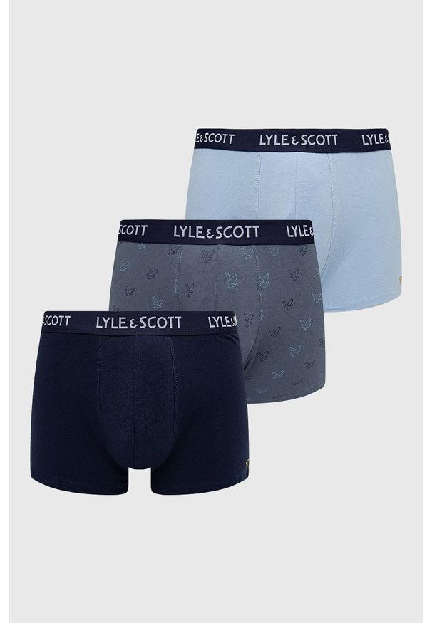 Lyle & Scott - Bokserki (3-pack). Kolor: niebieski. Materiał: bawełna