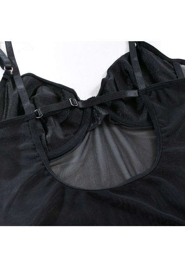 Intica - Body z pasem do pończoch i rękawiczkami na romantyczne wieczory Orelia. Kolor: fioletowy. Materiał: materiał