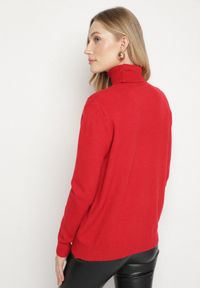 Born2be - Czerwony Casualowy Golf z Wełną o Prostym Kroju Reiselia. Okazja: na co dzień. Typ kołnierza: golf. Kolor: czerwony. Materiał: wełna. Styl: casual #6