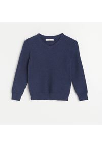 Reserved - Klasyczny sweter - Granatowy. Kolor: niebieski. Styl: klasyczny #1